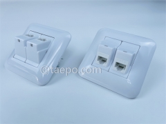 Toma de red compatible con conector Keystone de 2 puertos CAT6 UTP 8P8C