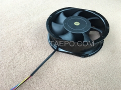 Ventilador axial de CC con cojinetes de bolas, 48 ​​V y 4 cables