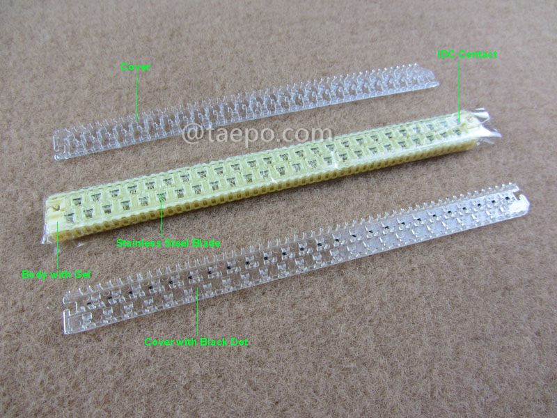 Ilustración del módulo de empalme recto relleno de gel de 25 pares