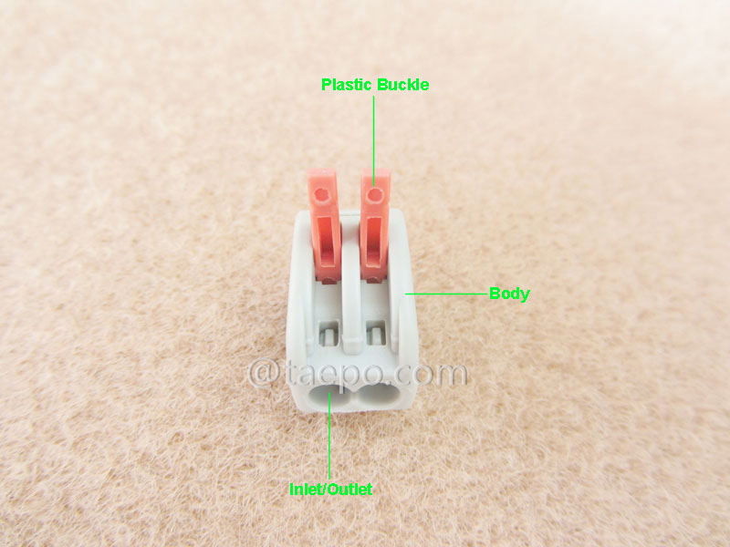 ilustración del conector compacto de empalme eléctrico 412, 2 hilos, conductor de 0,08-2,5 mm²