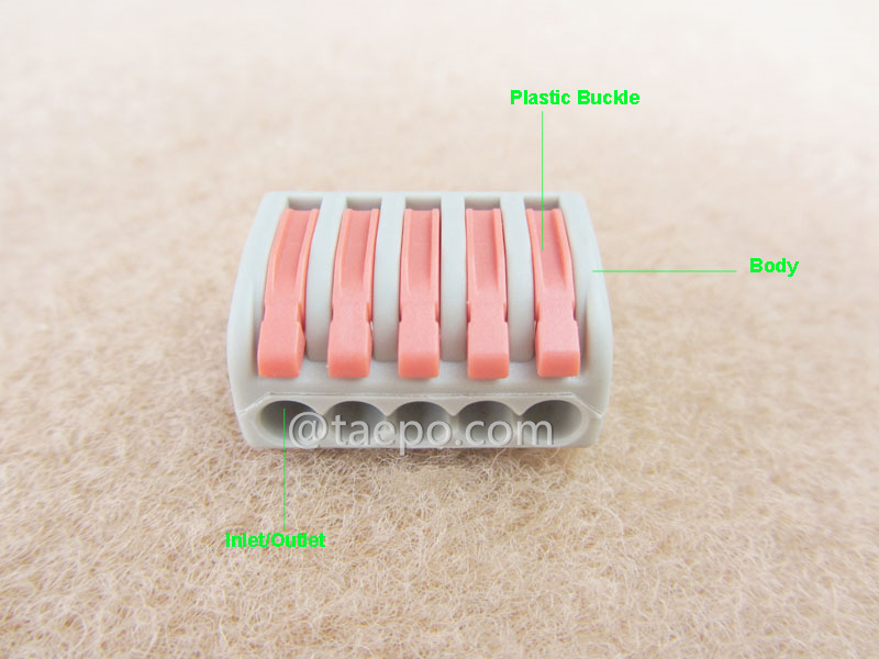 ilustración del conector compacto de empalme eléctrico 415, 5 conductores, 0.08-2.5mm²