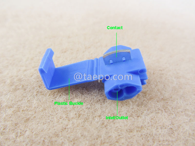 Ilustración del conector derivador 560, 2 hilos, conductor AWG18-14, pasador único, azul