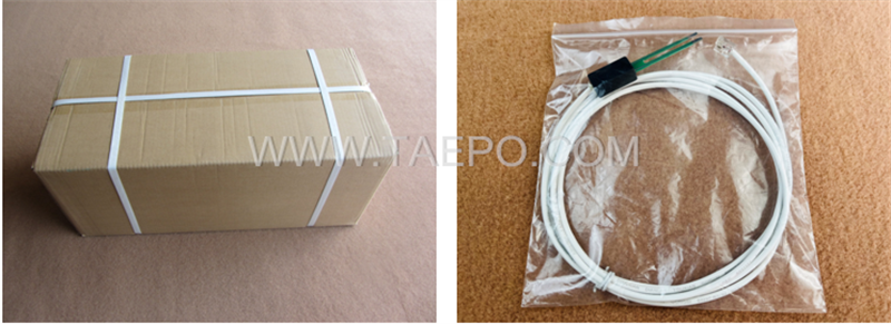 Imagen de embalaje del cordón de prueba de 2 polos, con enchufe de prueba a conector modular 6P2C para bloque de desconexión MDF 71 #TP-1401-100, 1,5 m