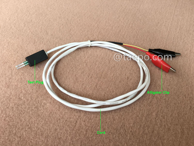 Ilustración del cable de conexión NT de 2 polos, de enchufe de prueba a pinza de cocodrilo, 1,5 m