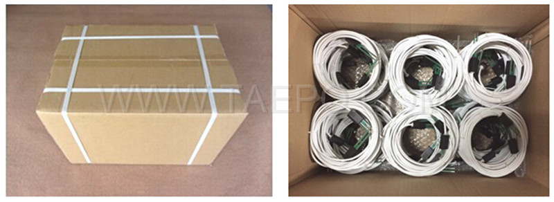 Imagen de embalaje del cordón de conexión SM de 4 polos, con enchufe de prueba a enchufe de prueba para bloque de desconexión MDF 71 #TP-1401-100, 1,5 m