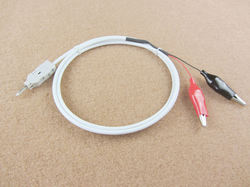 Cable de prueba de 2 polos, con enchufe de prueba LSA a pinza cocodrilo, 1.5m