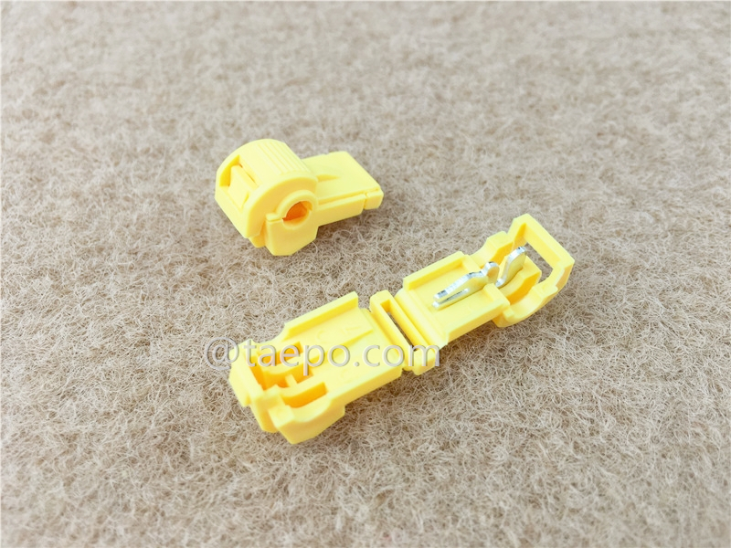 Conectores eléctricos de derivación autoajustables 953, 1 cable, conductor AWG14-12, pin único, color amarillo