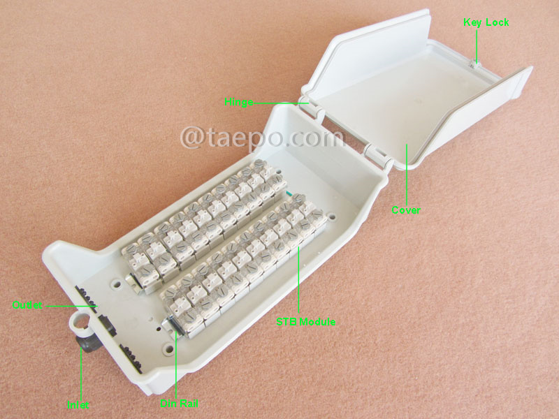 Imágenes de ilustración de la caja de distribución exterior para 20 pares para módulo STB