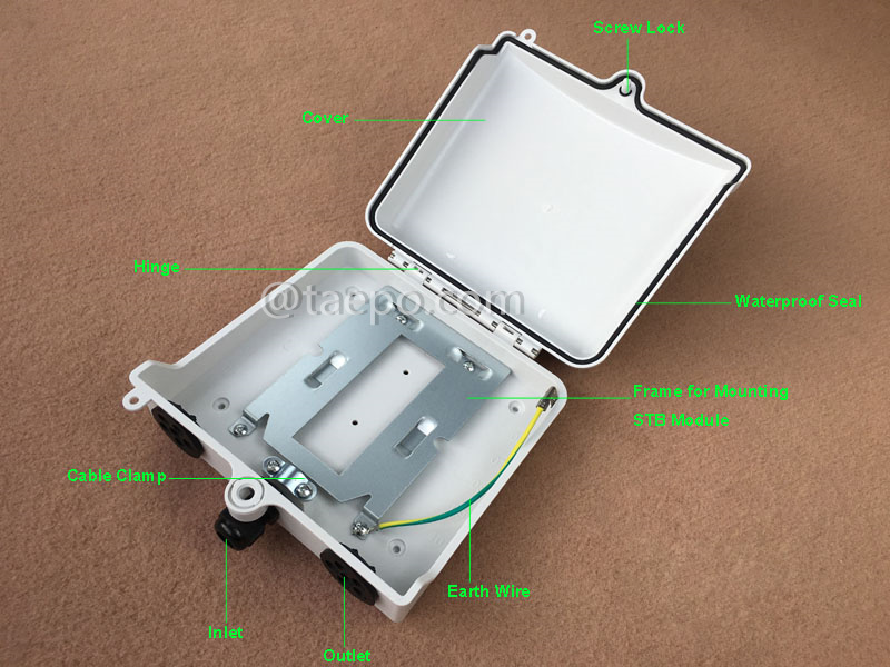 Imágenes de ilustración de la caja de punto de distribución exterior de 10 pares para módulo STB