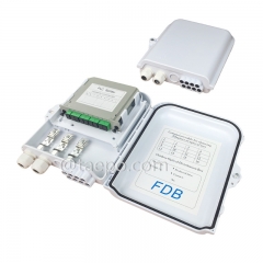 Caja de división de fibra (FSB), exterior, SC, 8 fibras, carcasa de plástico