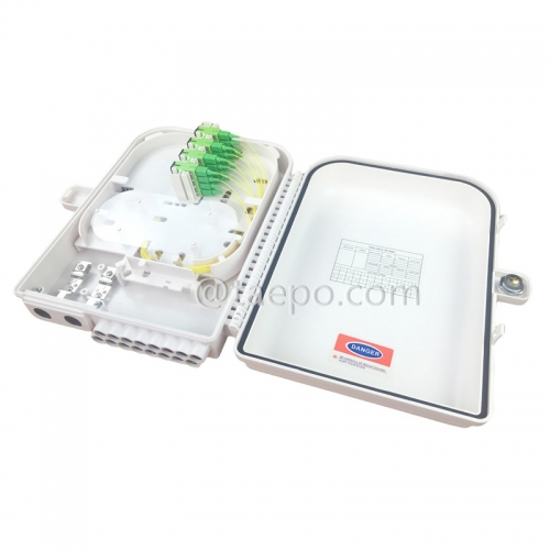 Caja de distribución de fibra (FDB), exterior, SC, 16 fibras, carcasa de plástico