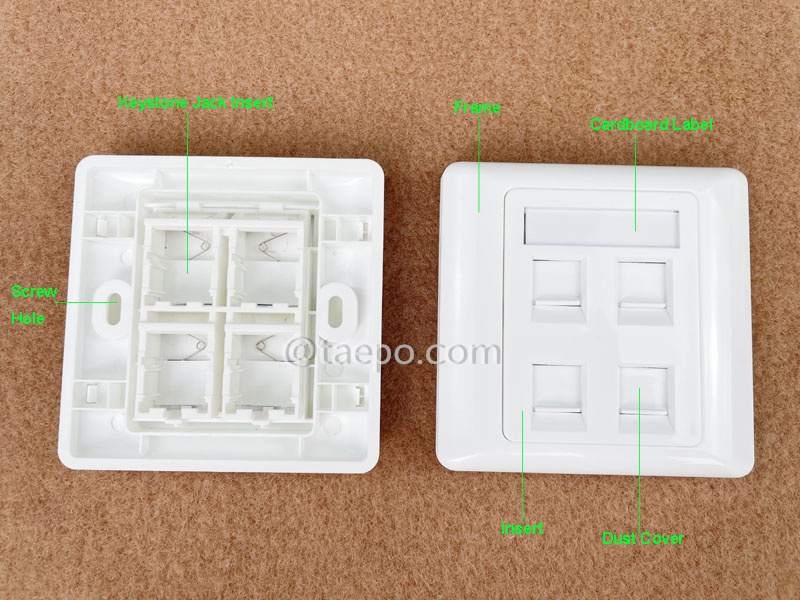 Imágenes ilustrativas para placa de pared de 4 puertos, 86x86mm, estilo AP