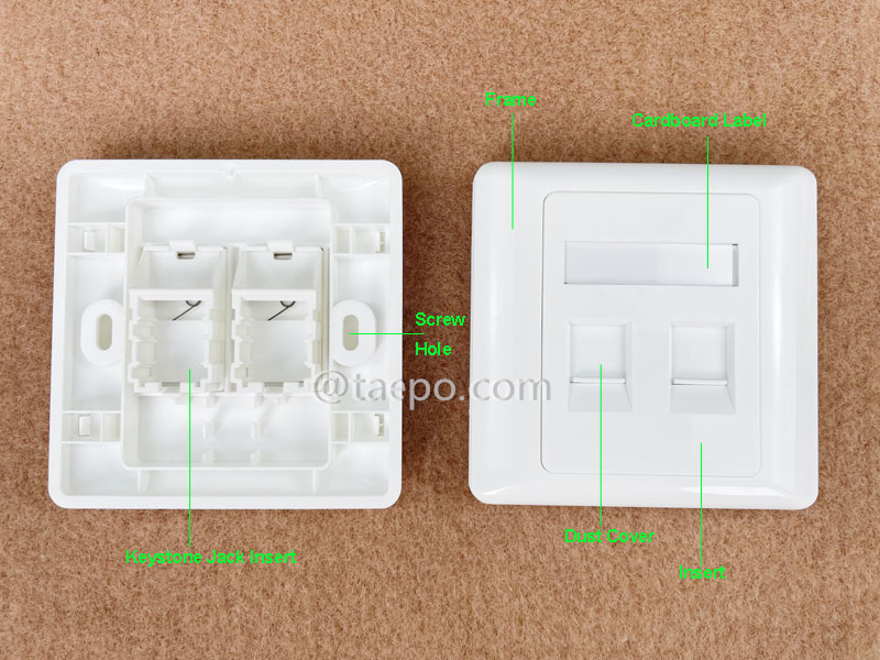 Imágenes ilustrativas para placa de pared de 2 puertos, 86x86mm, estilo AP