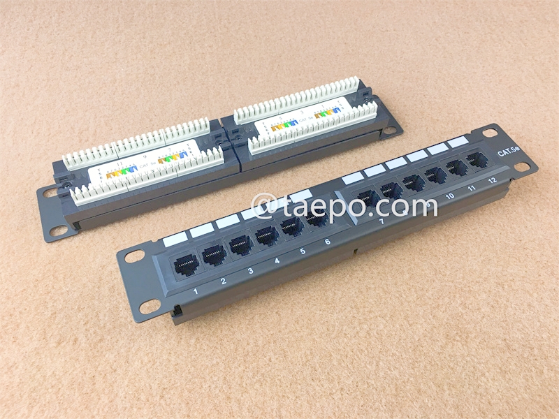 Panel de conexión de 12 puertos, CAT5E, RJ45, UTP, 10