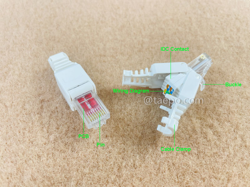 Imágenes ilustrativas para Enchufe modular, CAT6, RJ45, 8P8C, UTP, sin herramientas
