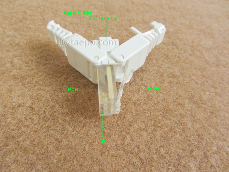 Imágenes ilustrativas para Enchufe modular, CAT5E, RJ45, 8P8C, UTP, sin herramientas