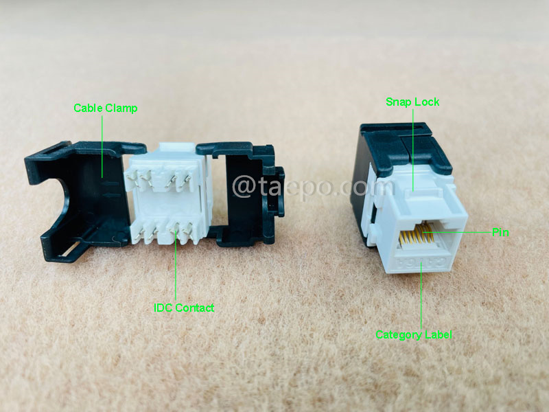 Imágenes ilustrativas para Keystone jack, CAT6A, UTP, 8P8C, 180 grados, estilo AP