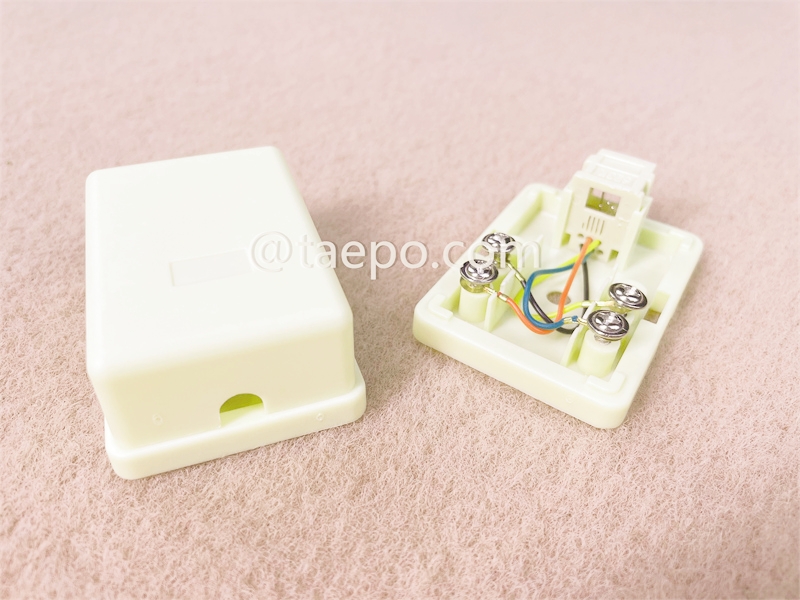 Caja de conexión de 1 puerto, CAT3, 6P4C, 57x42x24mm
