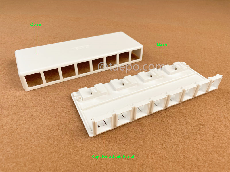 Imágenes ilustrativas para caja de superficie 8 puertos, CAT5E, RJ45, 8P8C, UTP