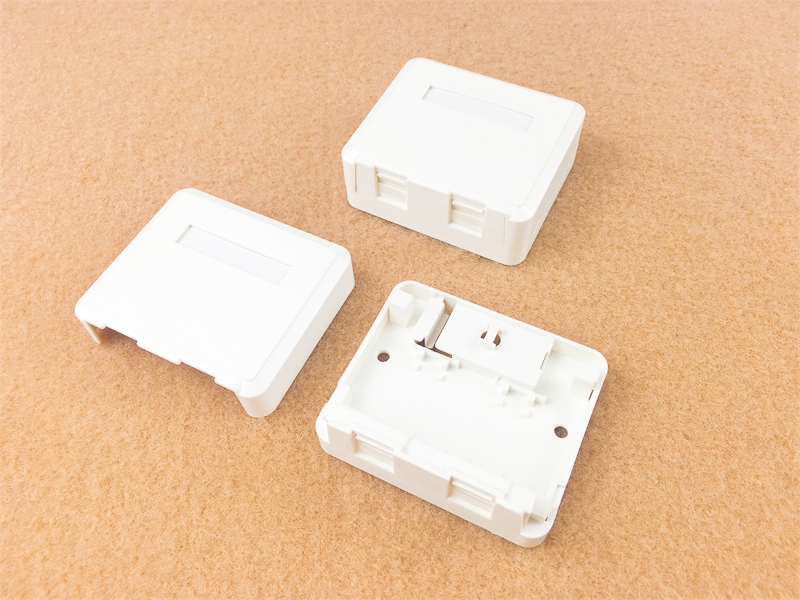 Caja de superficie 2 puertos, CAT5E, RJ45, 8P8C, UTP, 70x60x27 mm, estilo AP, sin jack Keystone