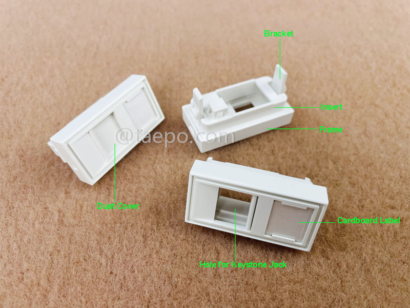 Imágenes ilustrativas para insert de placa frontal de 1 puerto, 22.5x45mm, estilo francés