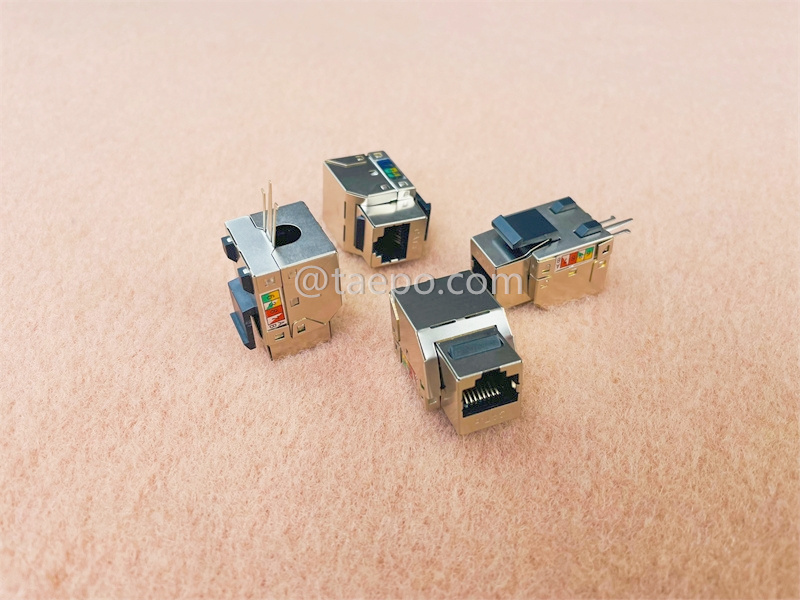 Conector Keystone, CAT6, STP, 8P8C, 90 grados, estilo AP
