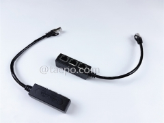 Acoplador RJ45 3 entradas 1 salida