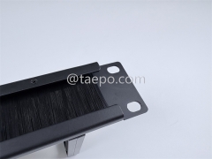 Gestor de cables metálico, 5 anillos de plástico, 1U, con cepillo