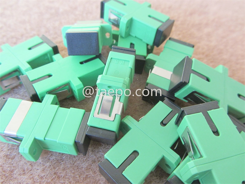 Adaptador de fibra óptica, monomodo, simple, SC/APC-SC/APC