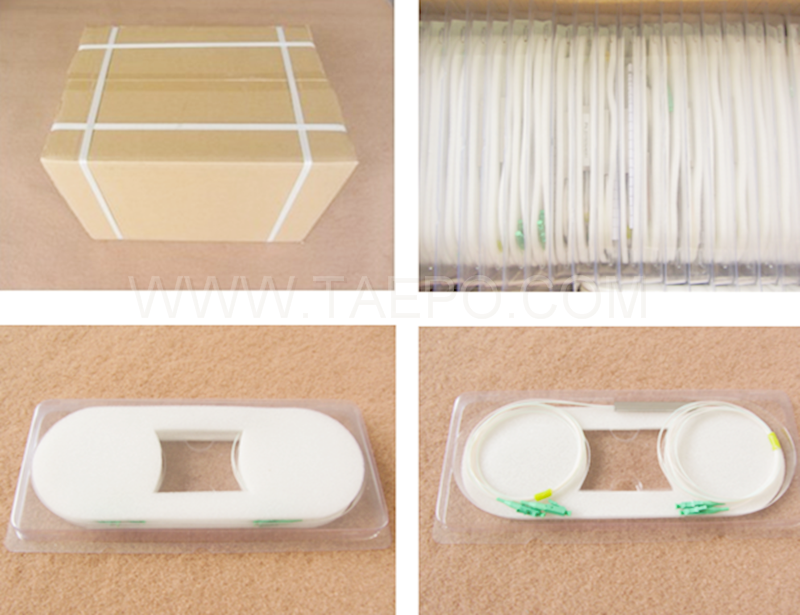 Imágenes de empaque del divisor de fibra óptica, PLC, tubo de acero, 2x2, con conector LC/APC