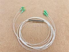 Divisor de fibra óptica, PLC, tubo de acero, G657A, 2x2, tubo suelto de 0,9 mm, 1 m, con conector LC/APC
