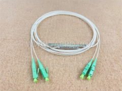 Divisor de fibra óptica, PLC, tubo de acero, G657A, 2x2, tubo suelto de 0,9 mm, 1 m, con conector LC/APC